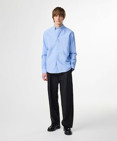 Heren overhemd lange mouw blauw