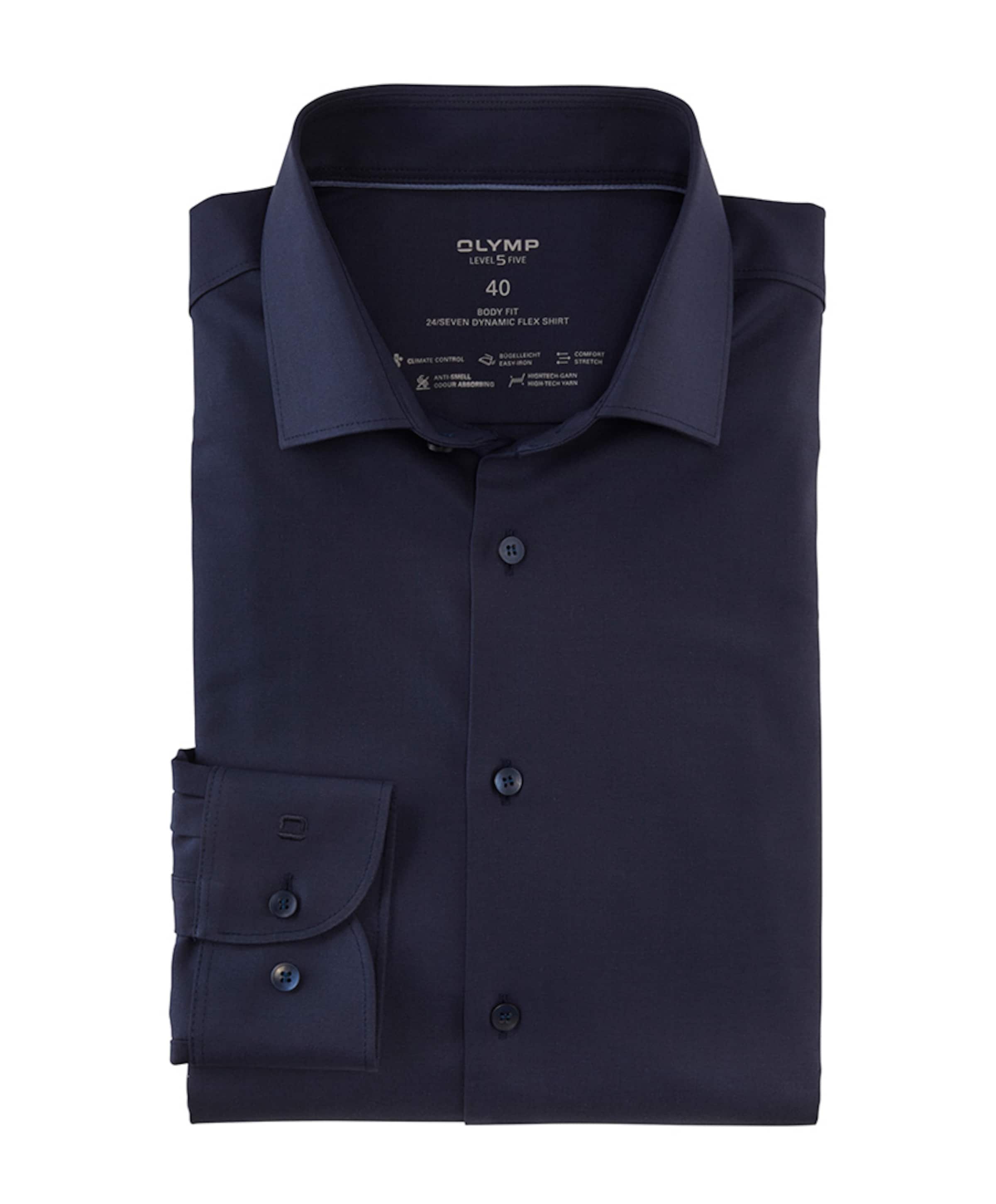 Heren overhemd lange mouw blauw