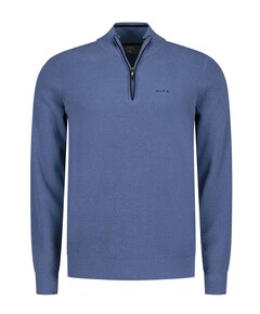 Heren trui met rits blauw