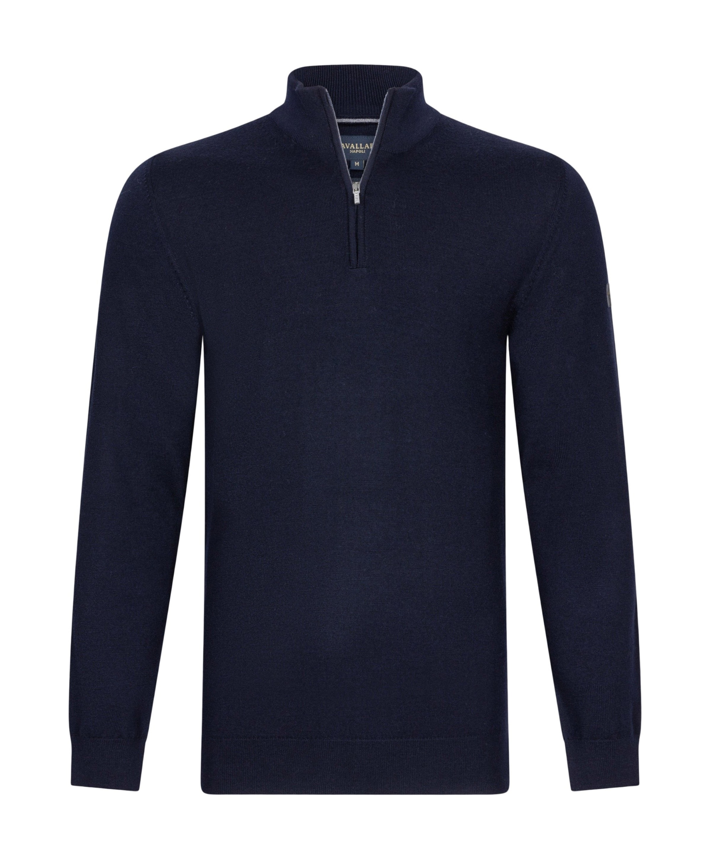 Heren trui met rits blauw