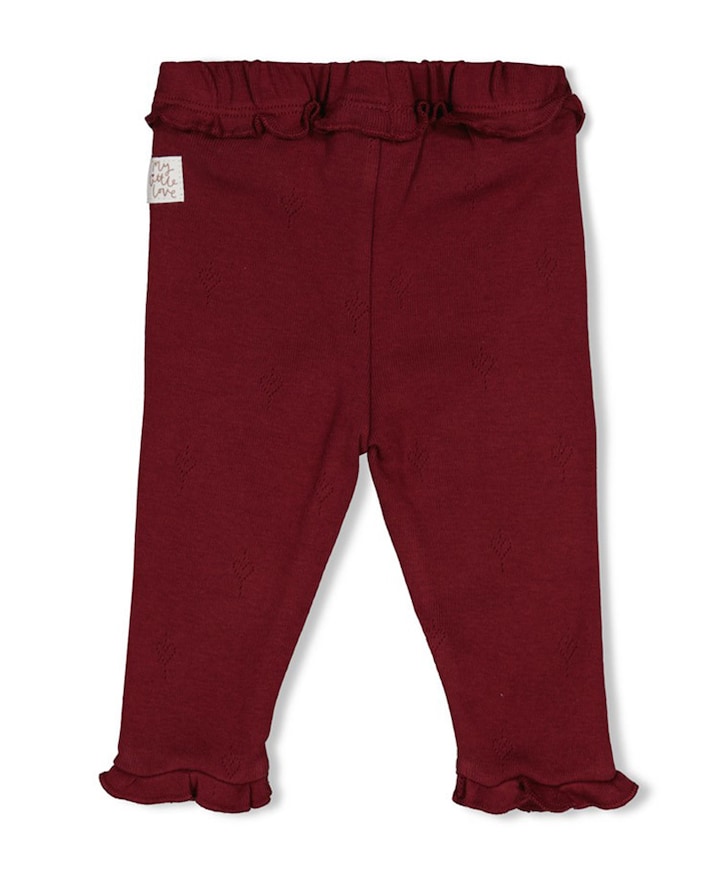 Legging pointelle rib meisjes broek bordeaux