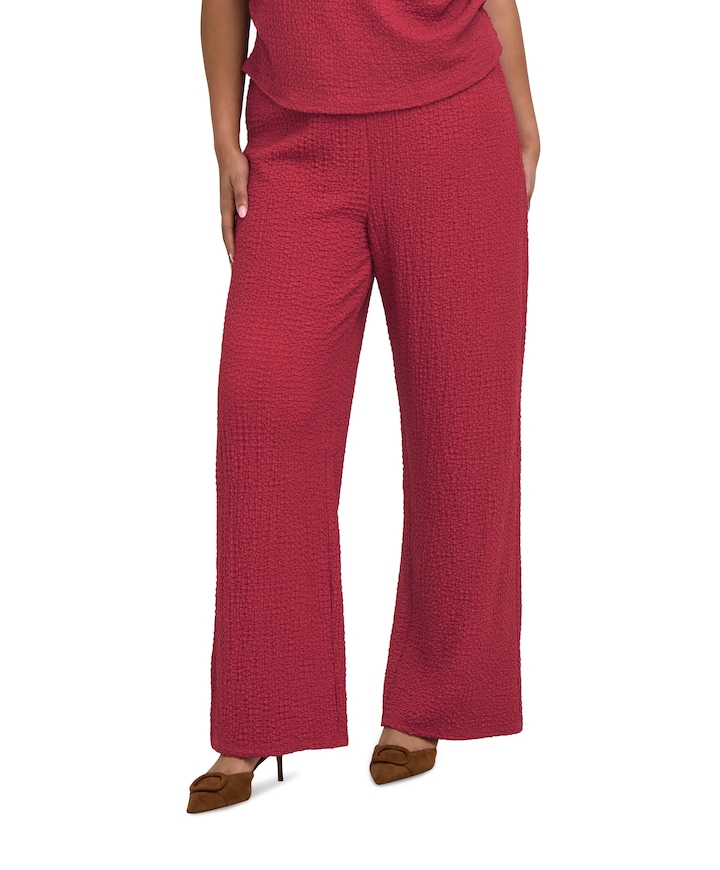 CARERIKKA HW WIDE CRINKLE PNT dames broek rood