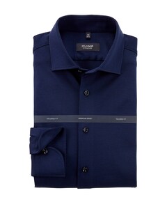 Heren overhemd lange mouw blauw