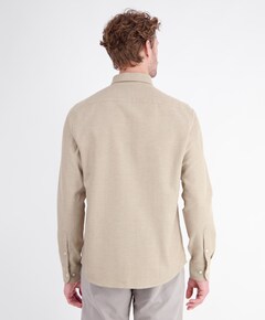 Heren overhemd lange mouw beige