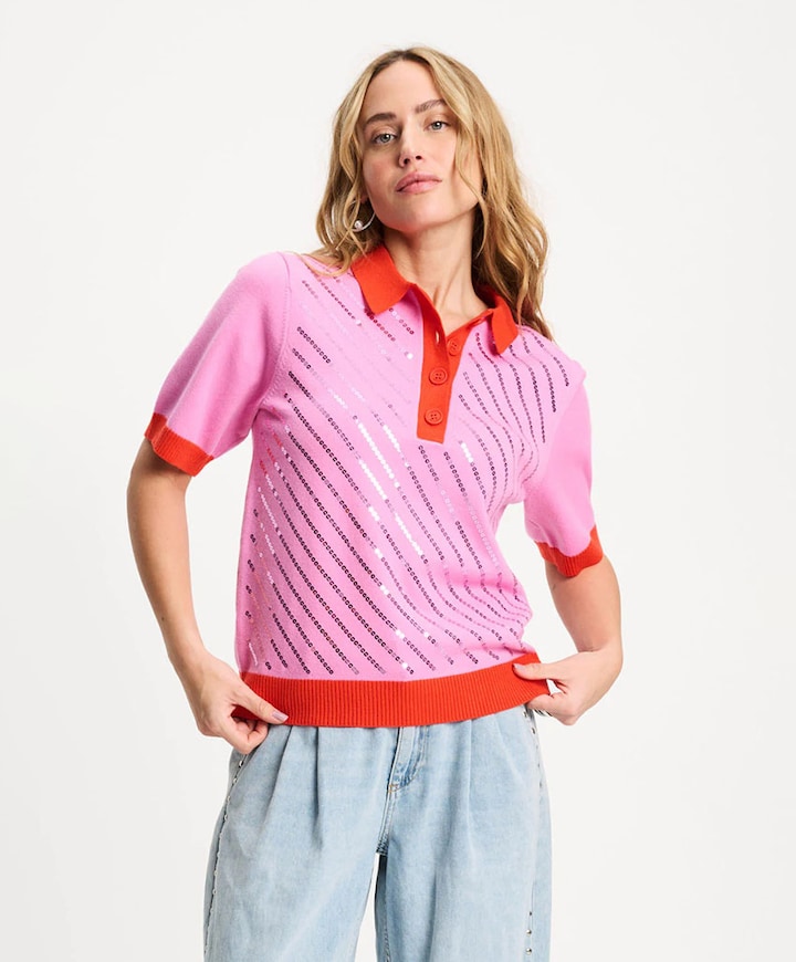 Dames polo roze