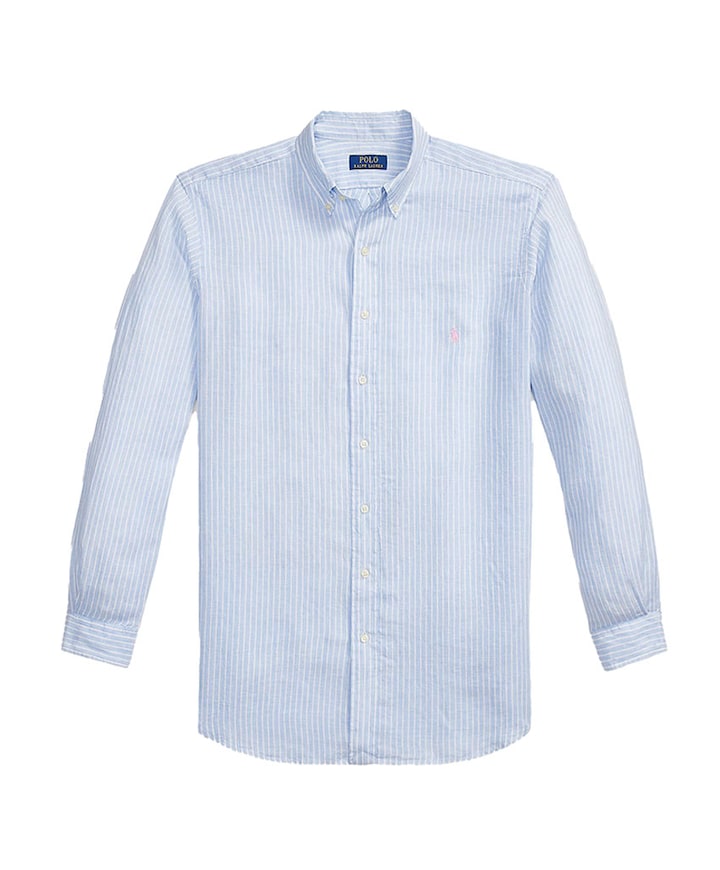 Heren overhemd lange mouw blauw