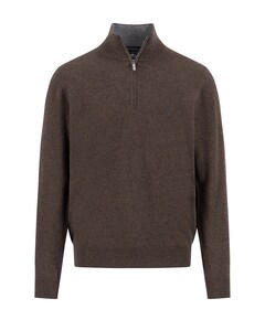Heren trui met rits bruin
