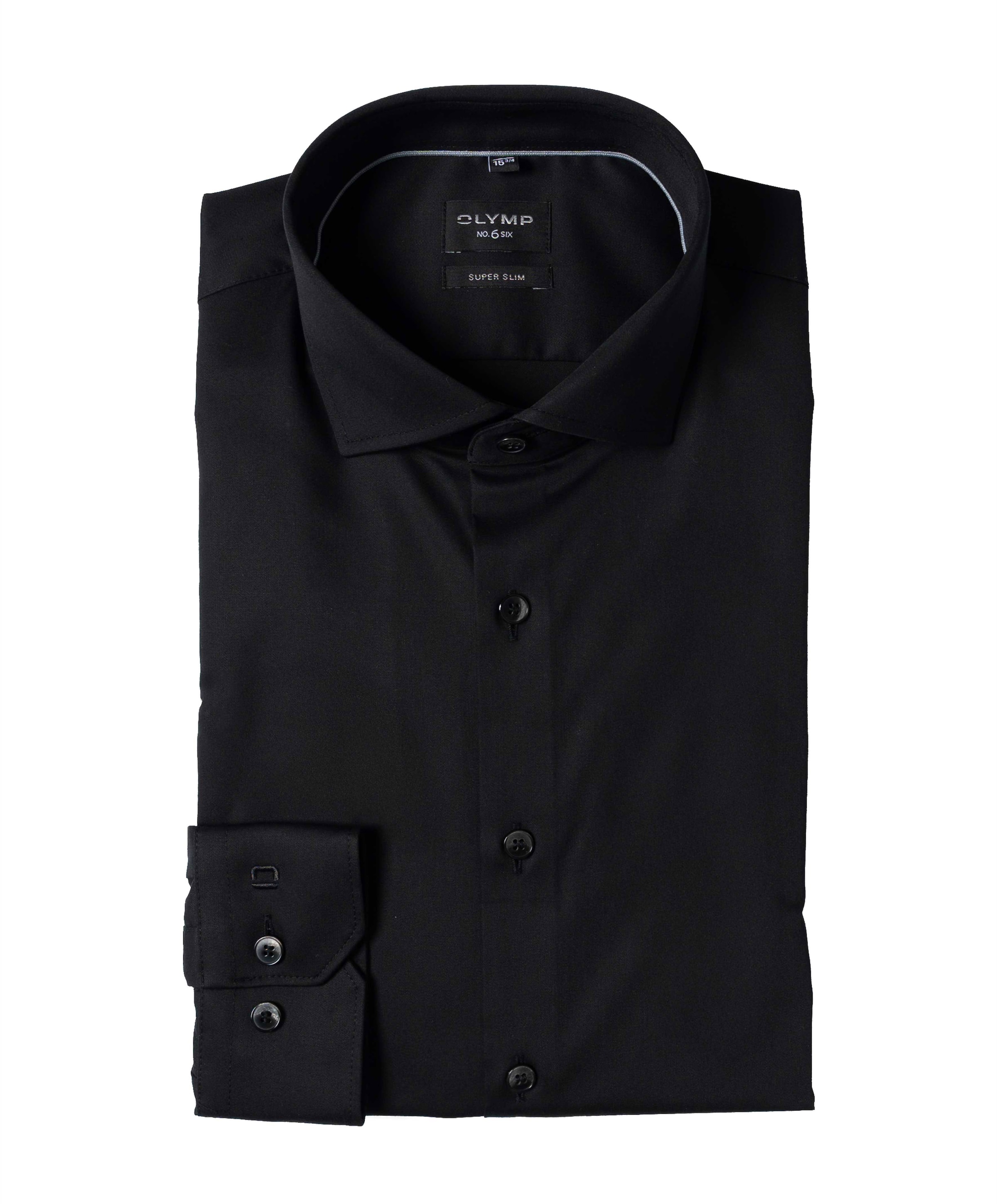 Heren overhemd lange mouw zwart