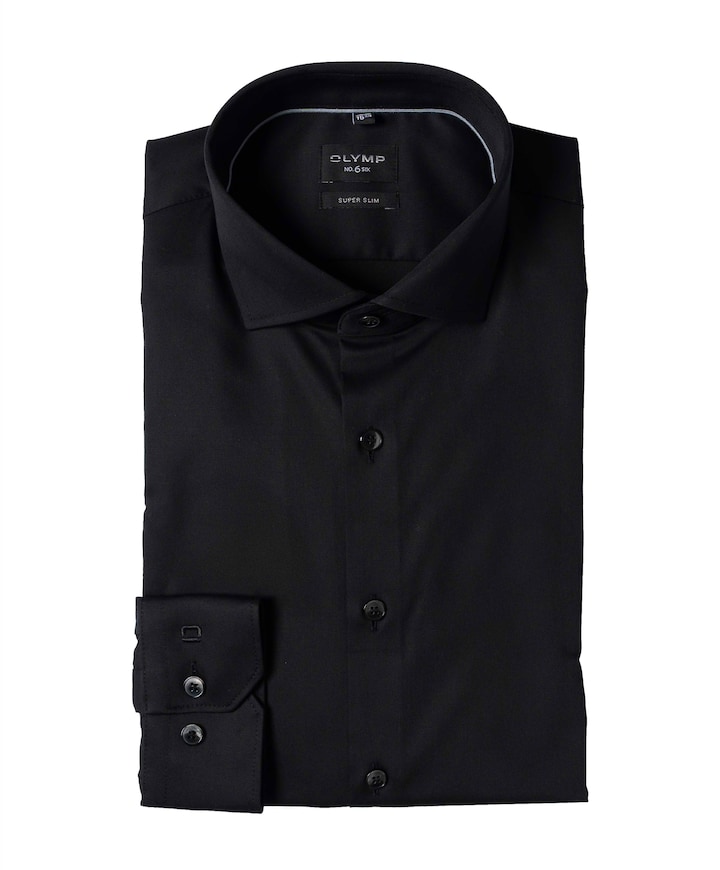 Heren overhemd lange mouw zwart