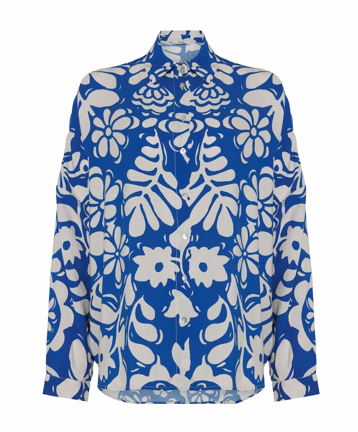 Dames blouse blauw