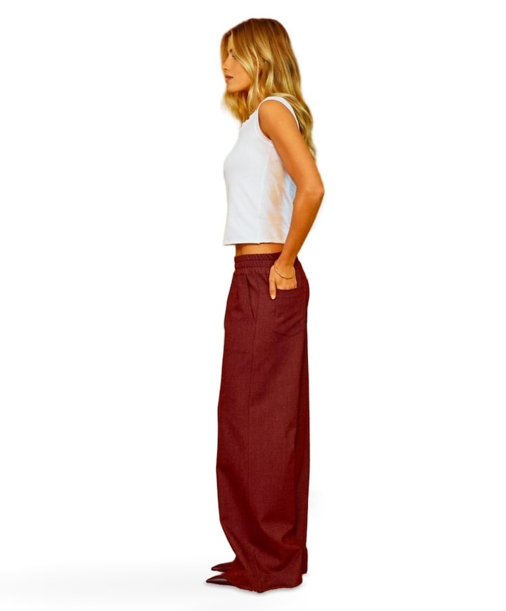 Honey Sof dames broek bordeaux