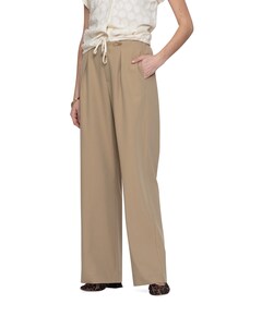 Wide drawstrings dames broek beige