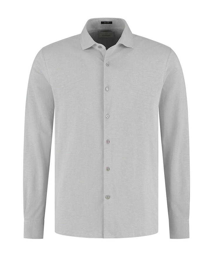 Heren overhemd lange mouw grijs