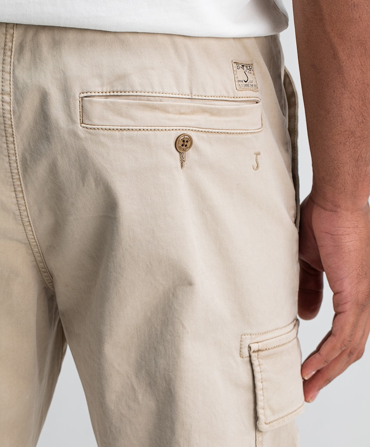 Tristan Slim Sateen Cargo heren broek beige