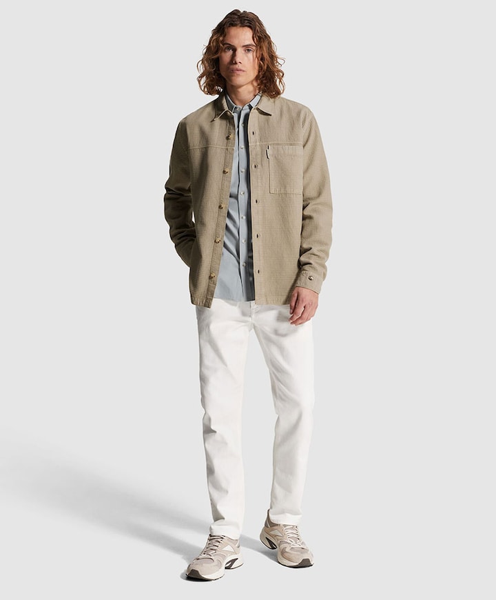 Heren overhemd lange mouw grijs