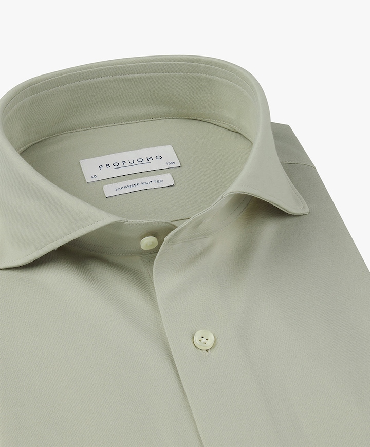 Heren overhemd lange mouw groen