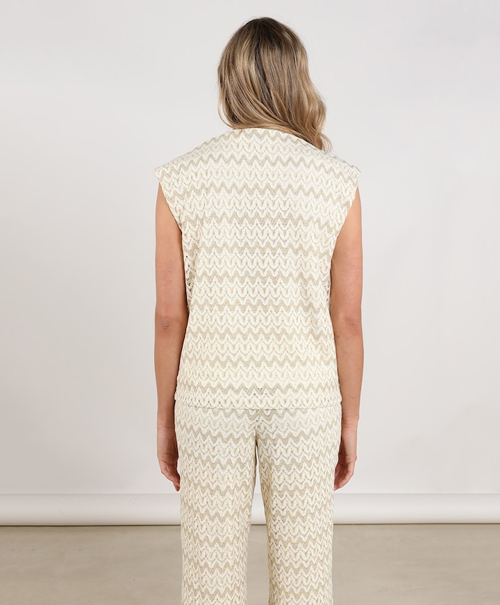 Dames top ecru