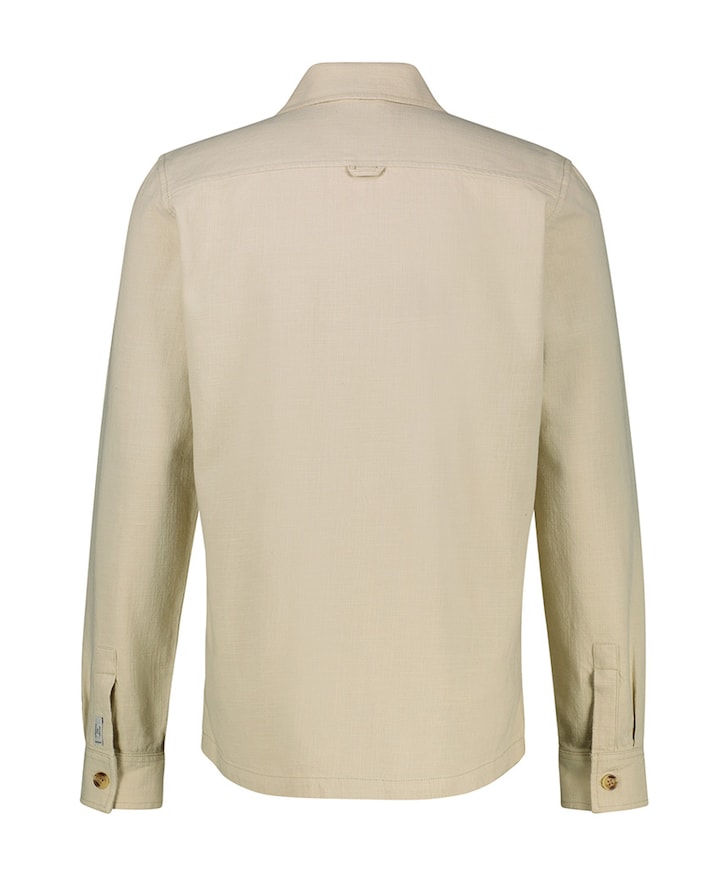 Heren overhemd lange mouw beige