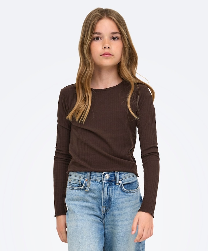 Meisjes longsleeve bruin