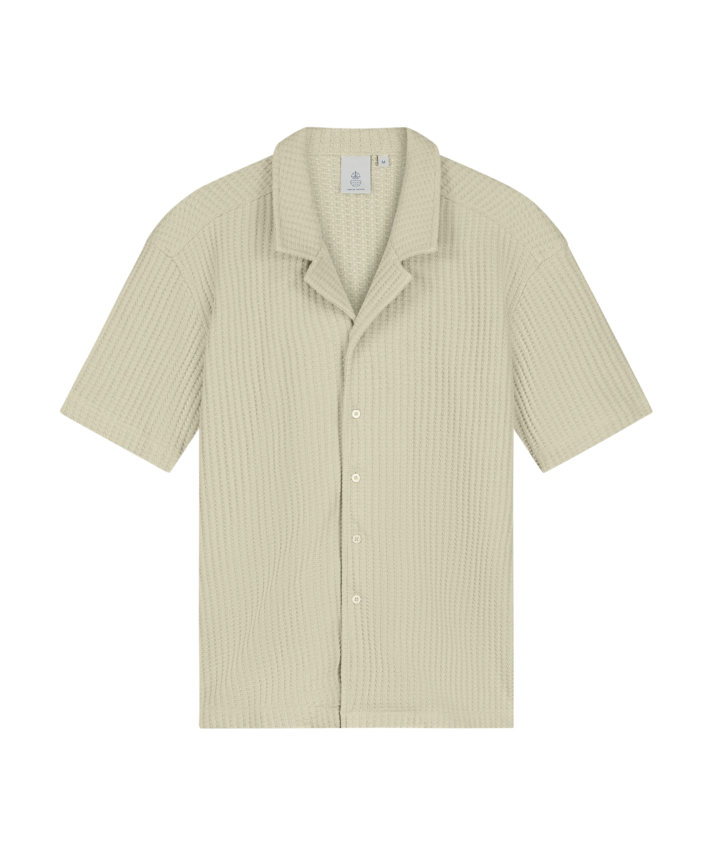 Heren overhemd korte mouw beige
