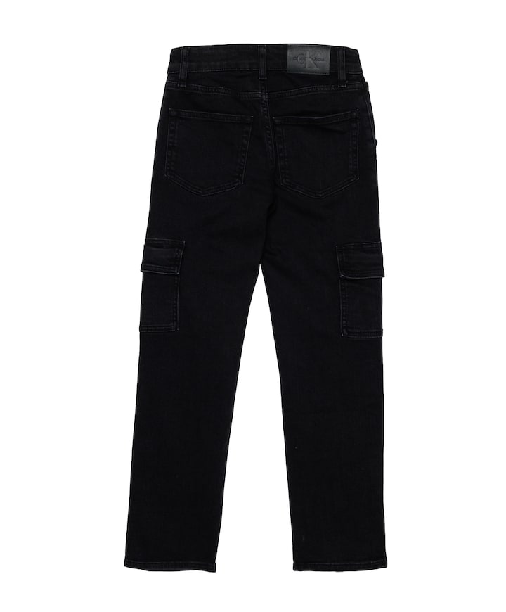 WASHED BLACK CARGO REG. STRGHT jeans zwart