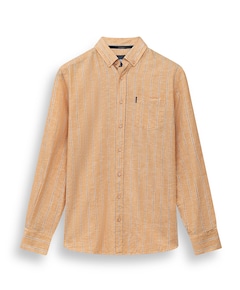 Heren overhemd lange mouw oranje