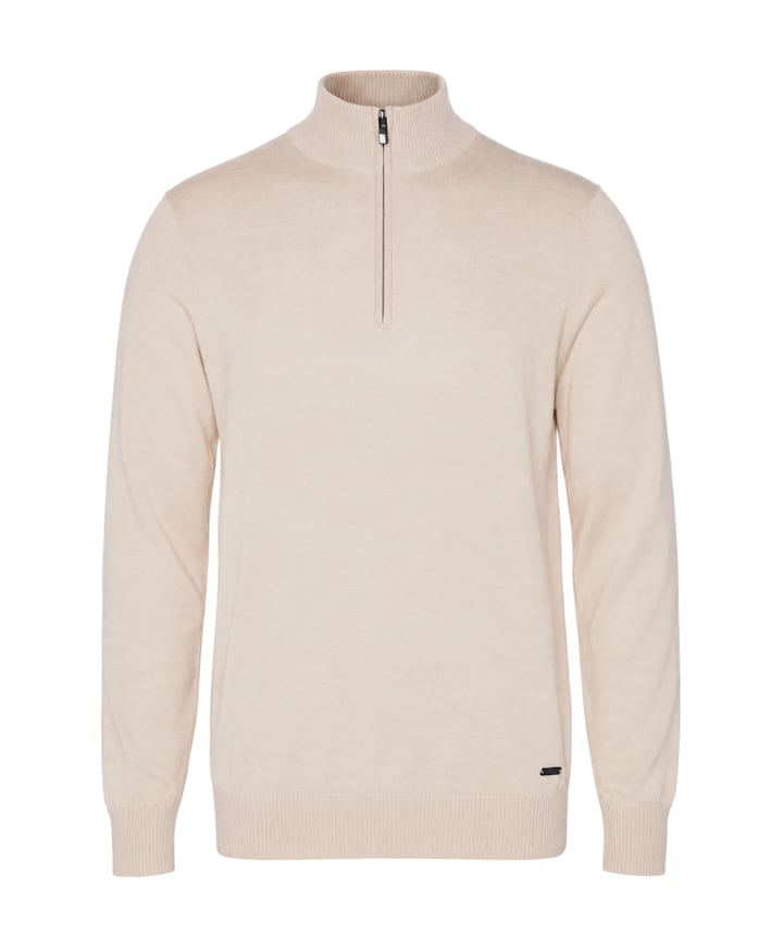 Trui met rits beige