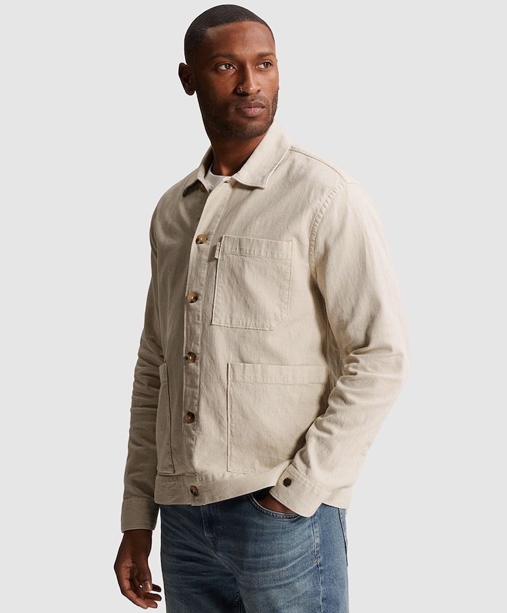 Heren overshirt beige