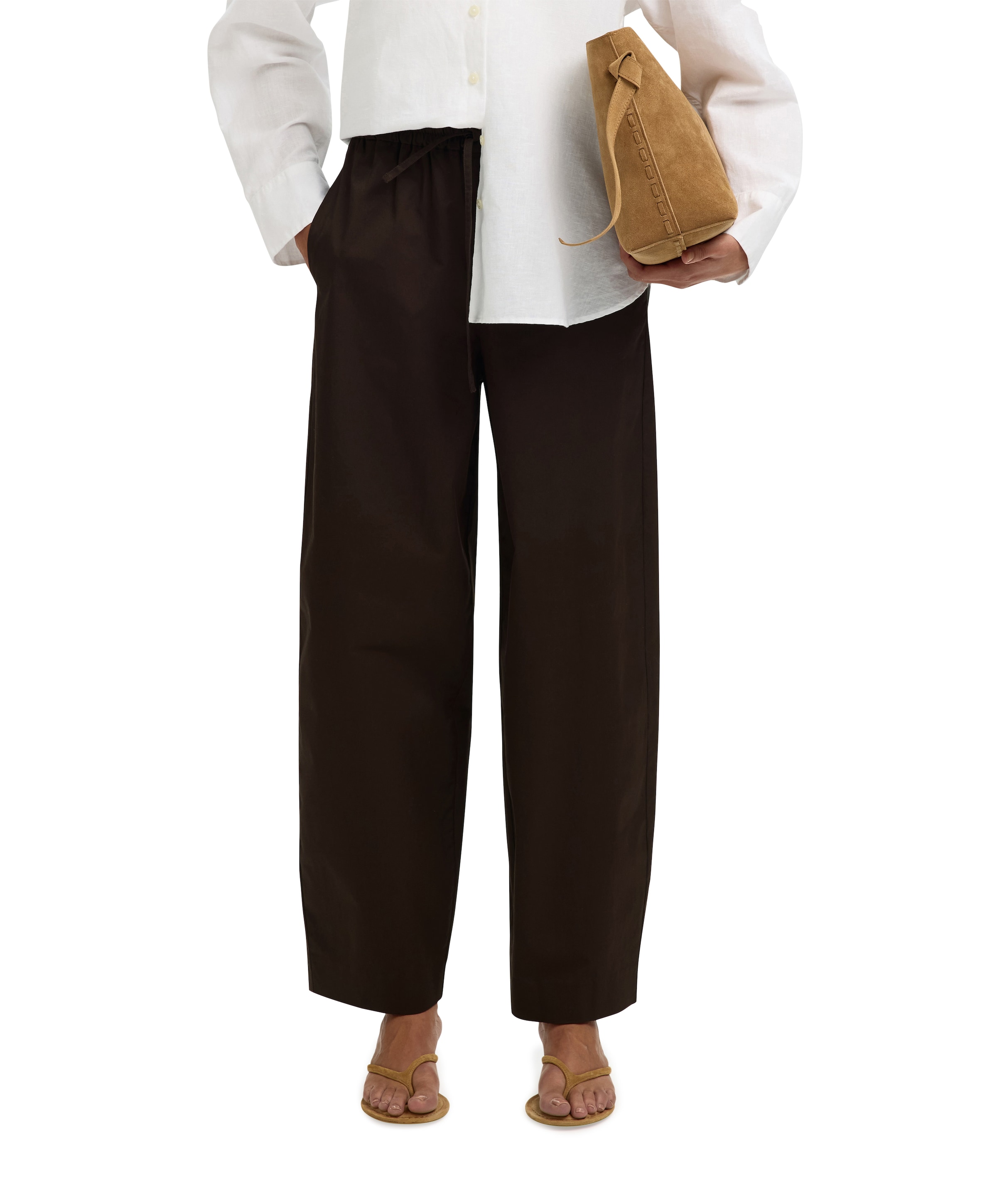 SLFLOOSE BARREL JUMA HW dames broek bruin