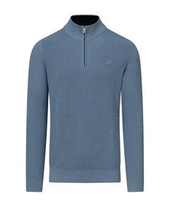 Heren trui met rits blauw