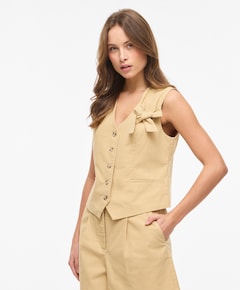 Dames gilet beige