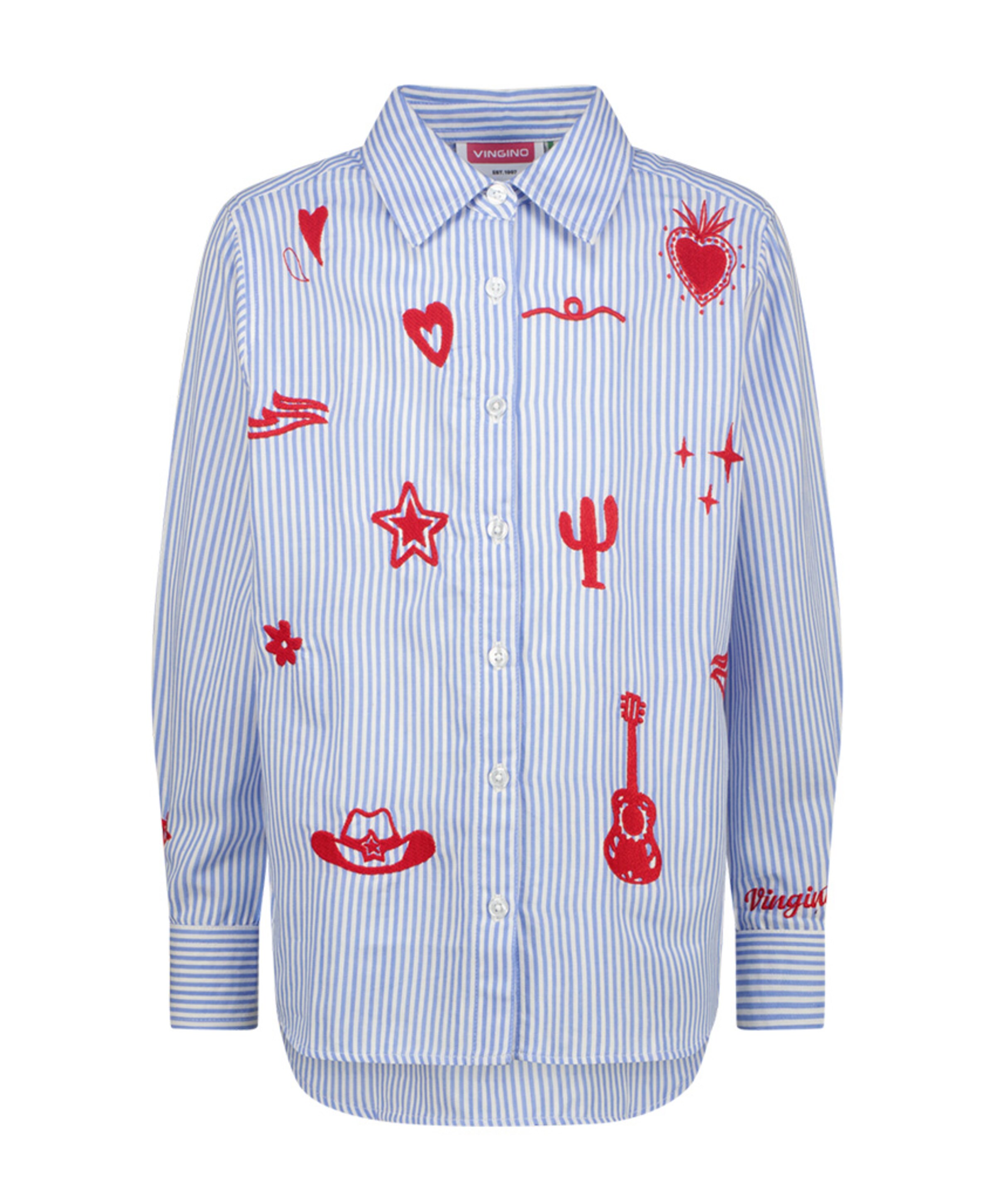 Blouse lange mouw blauw