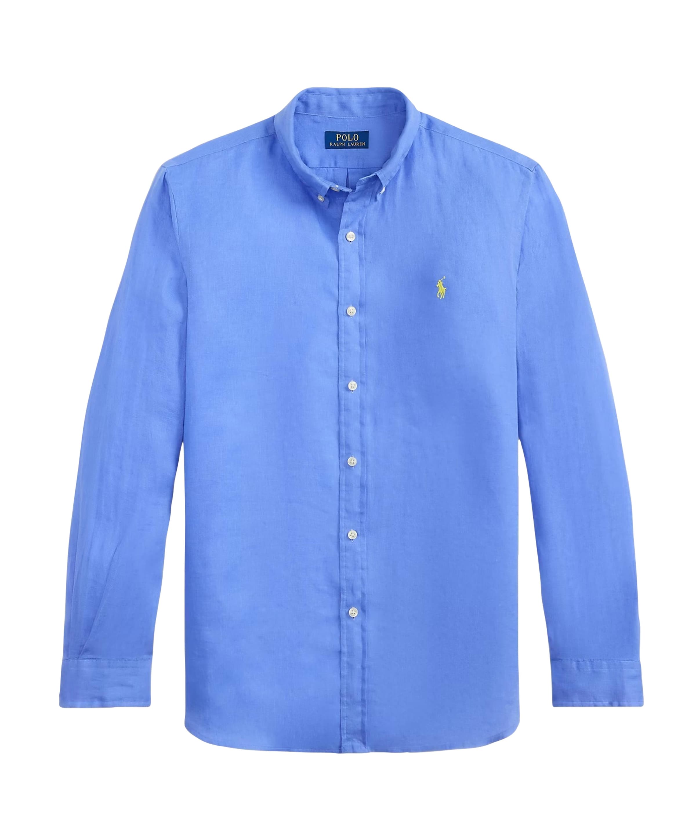 Heren overhemd lange mouw blauw