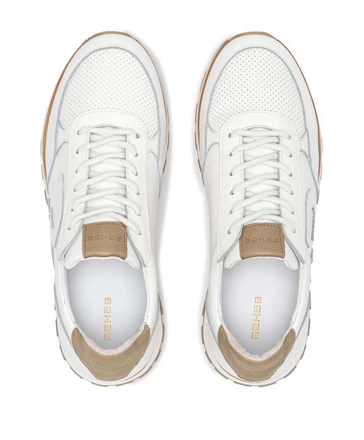 Maddox LTHR heren sneakers wit