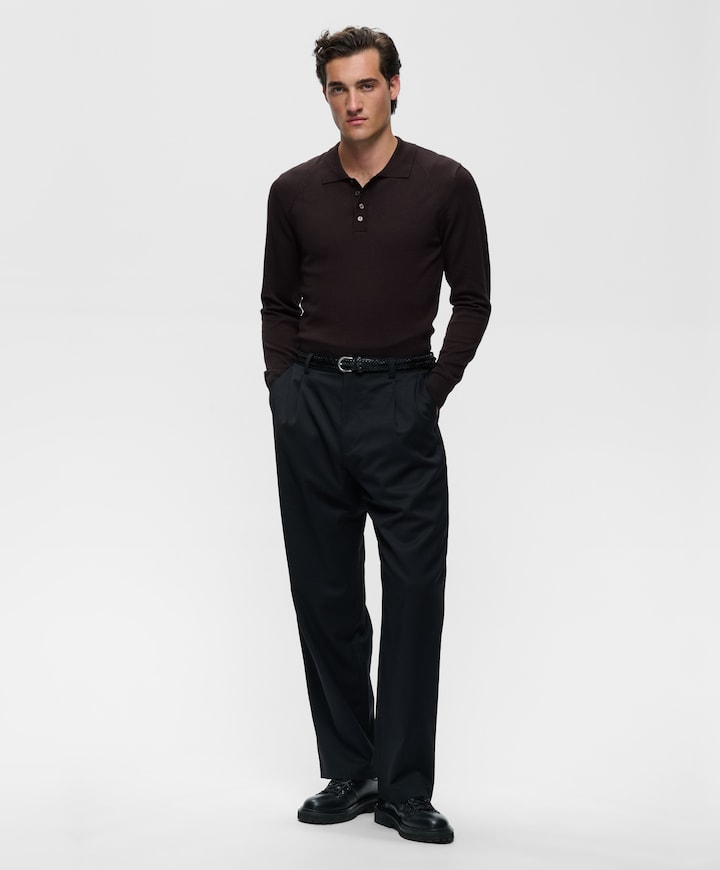 Heren polo bruin