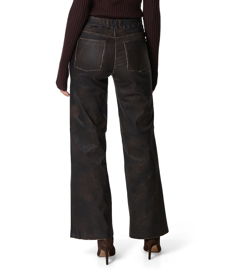 RENITA Vintage Stretch Pl dames broek bruin