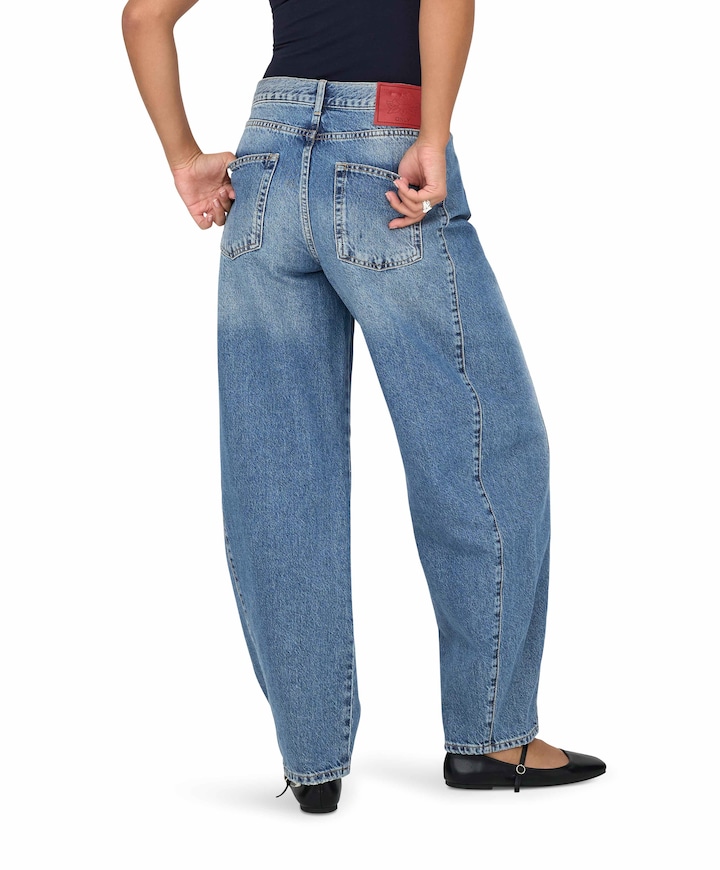 ONLHORSESHOE MW BARREL RED jeans blauw