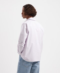 Heren overhemd lange mouw paars