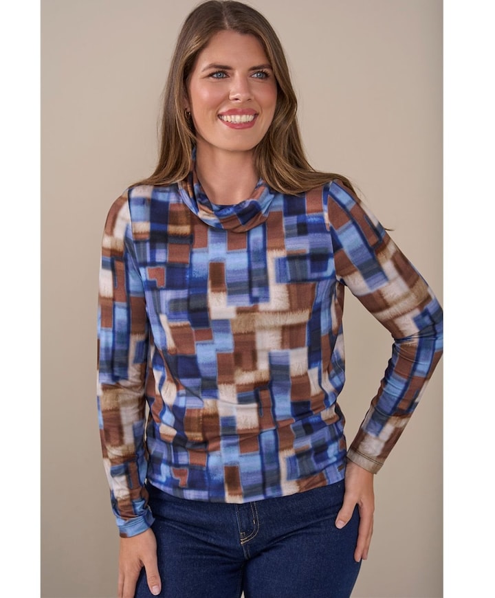 Dames longsleeve blauw