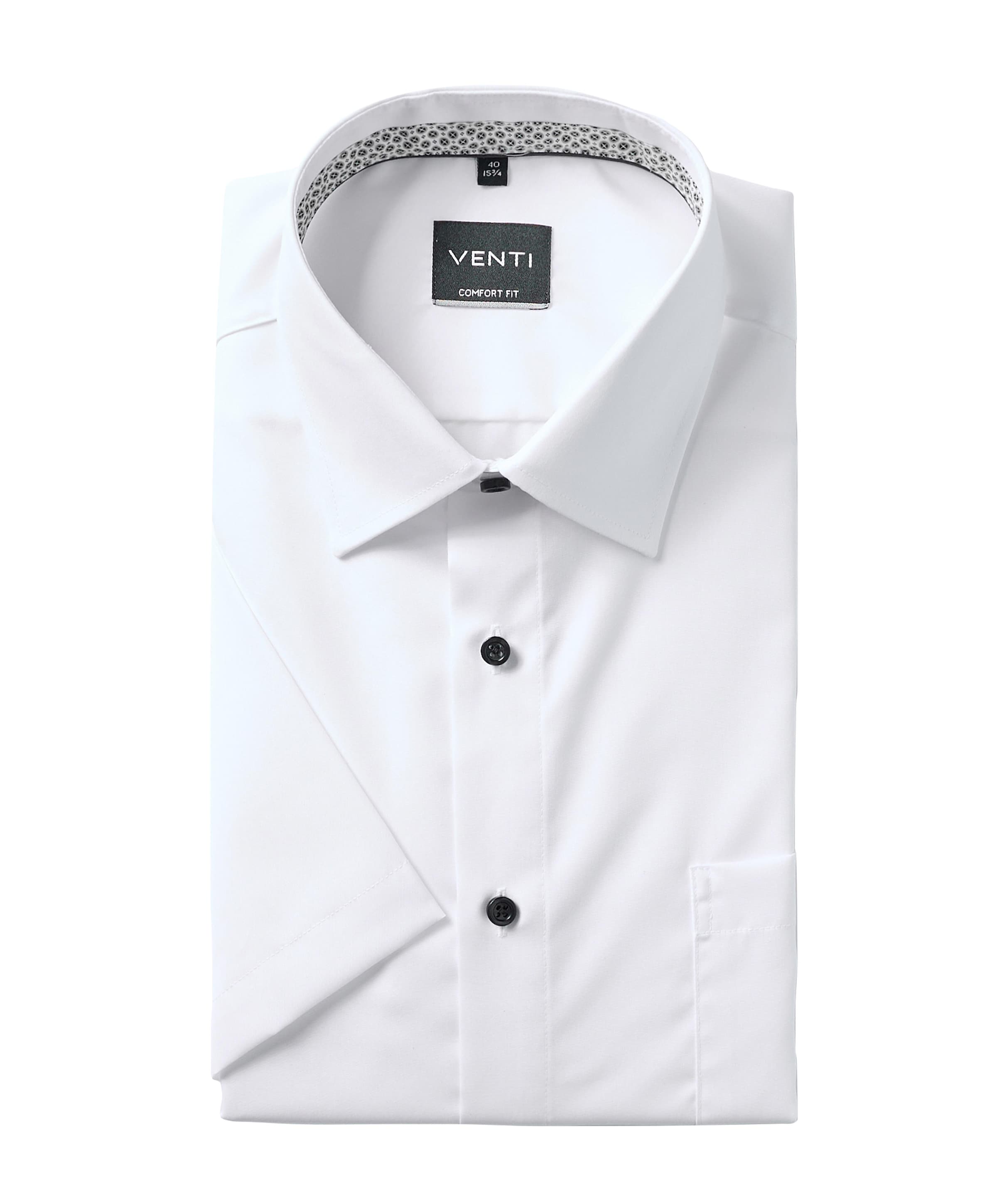 Heren overhemd korte mouw wit