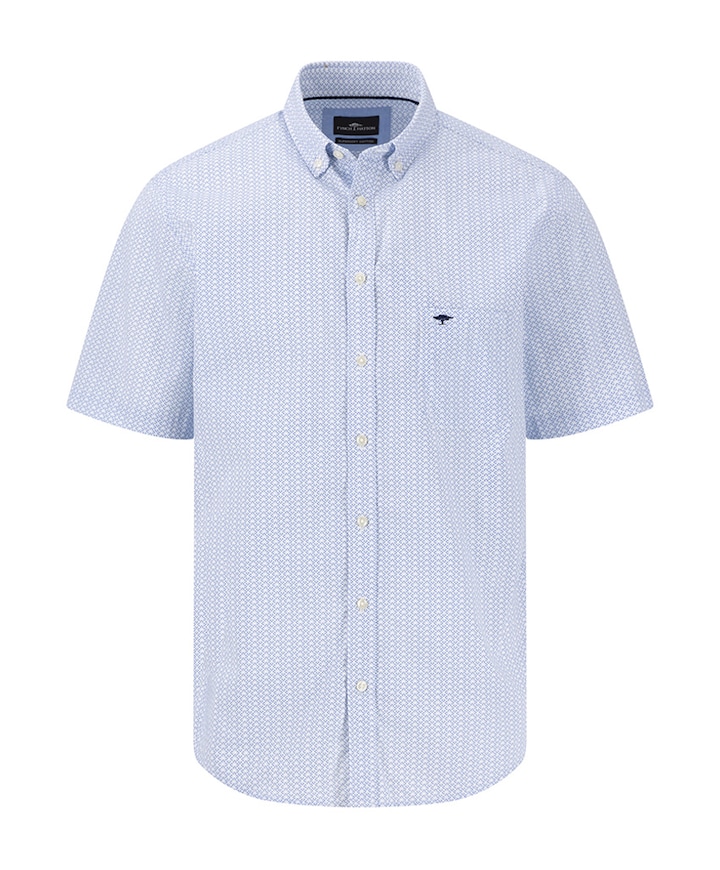 Overhemd korte mouw blauw