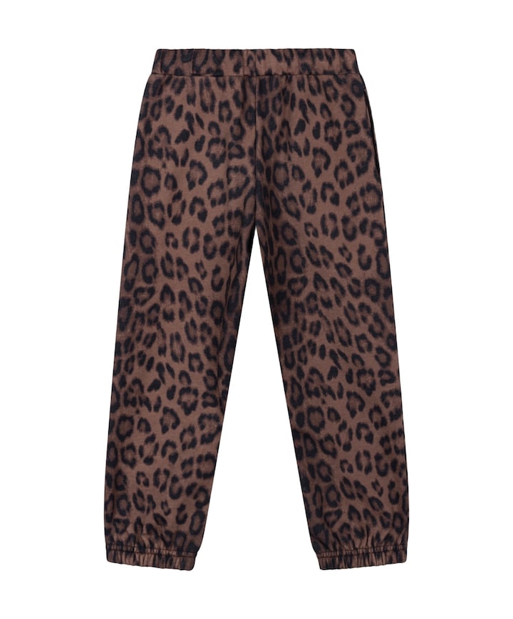 Kids knitted leopard meisjes broek bruin