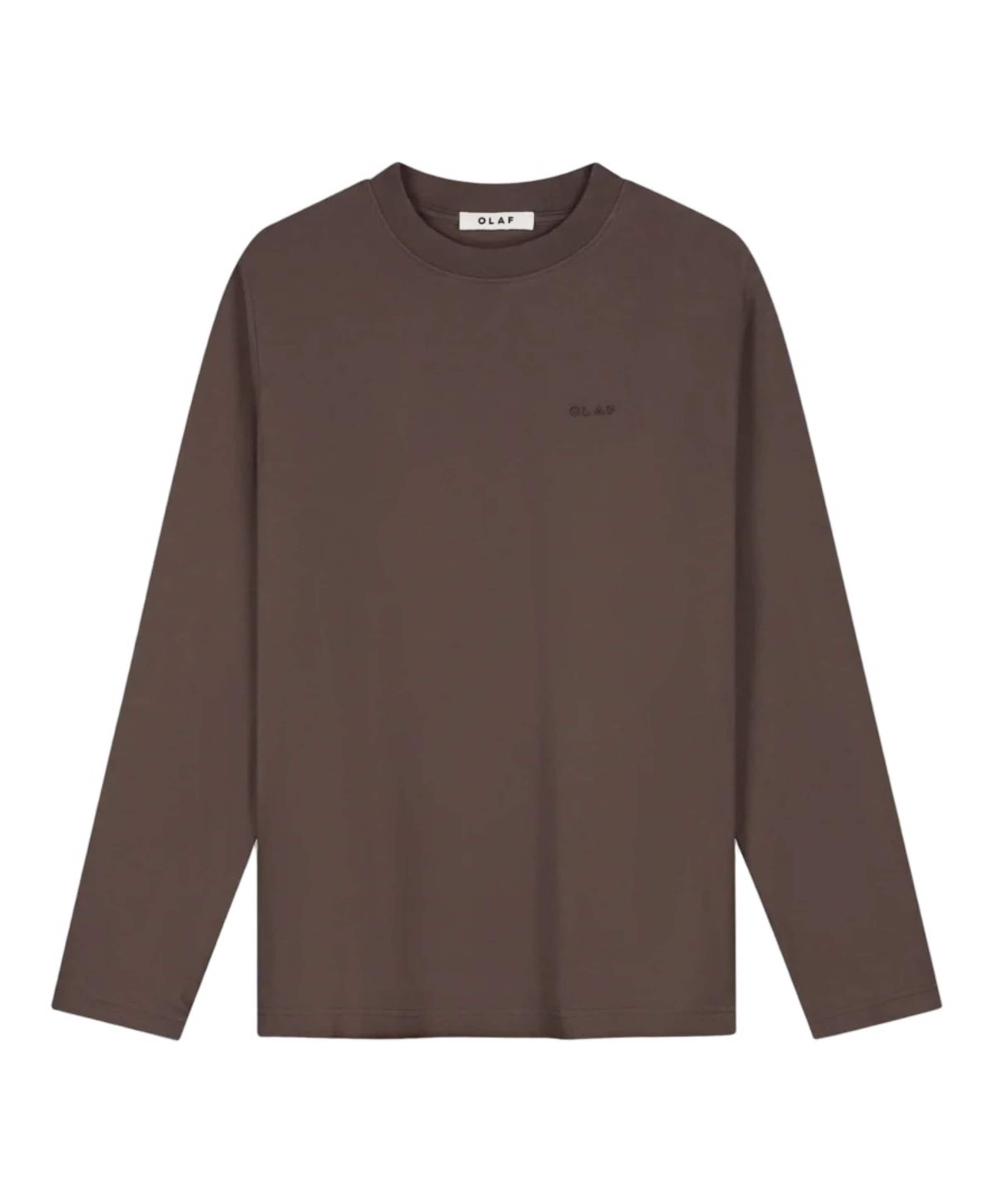 Heren longsleeve bruin