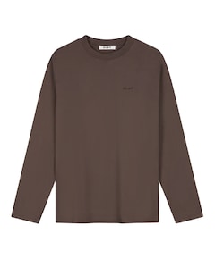 Heren longsleeve bruin