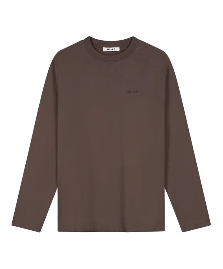 Heren longsleeve bruin