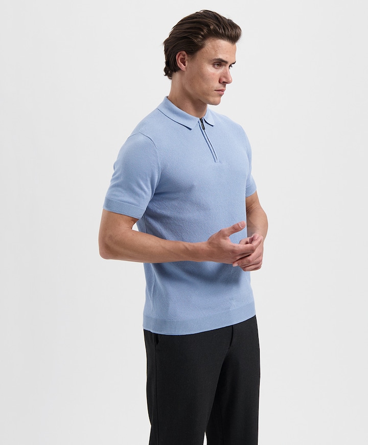 Heren polo blauw