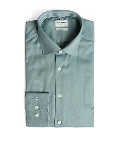 Heren overhemd lange mouw groen