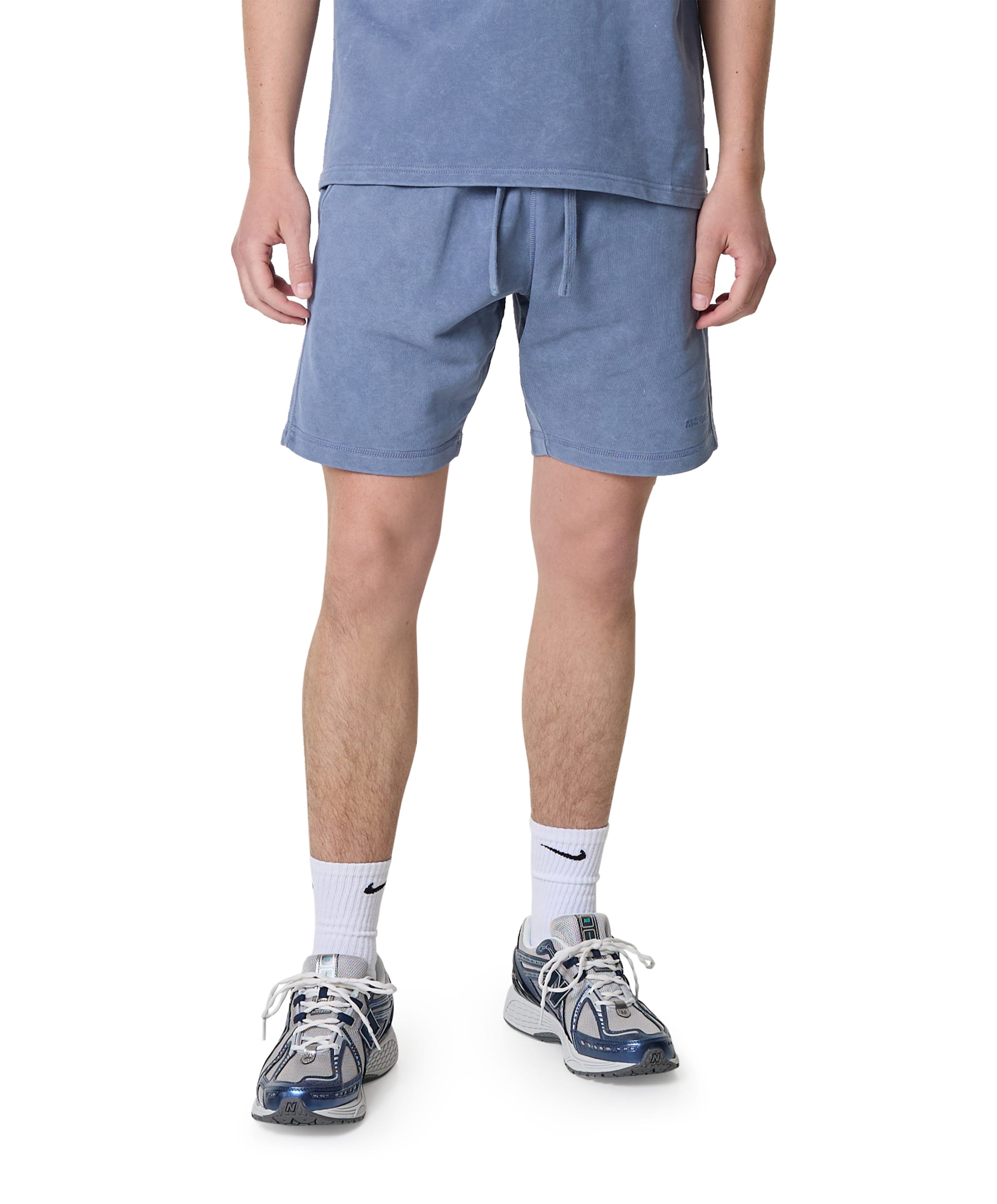 DYED SHORT SWEAT PANTS heren korte broek blauw