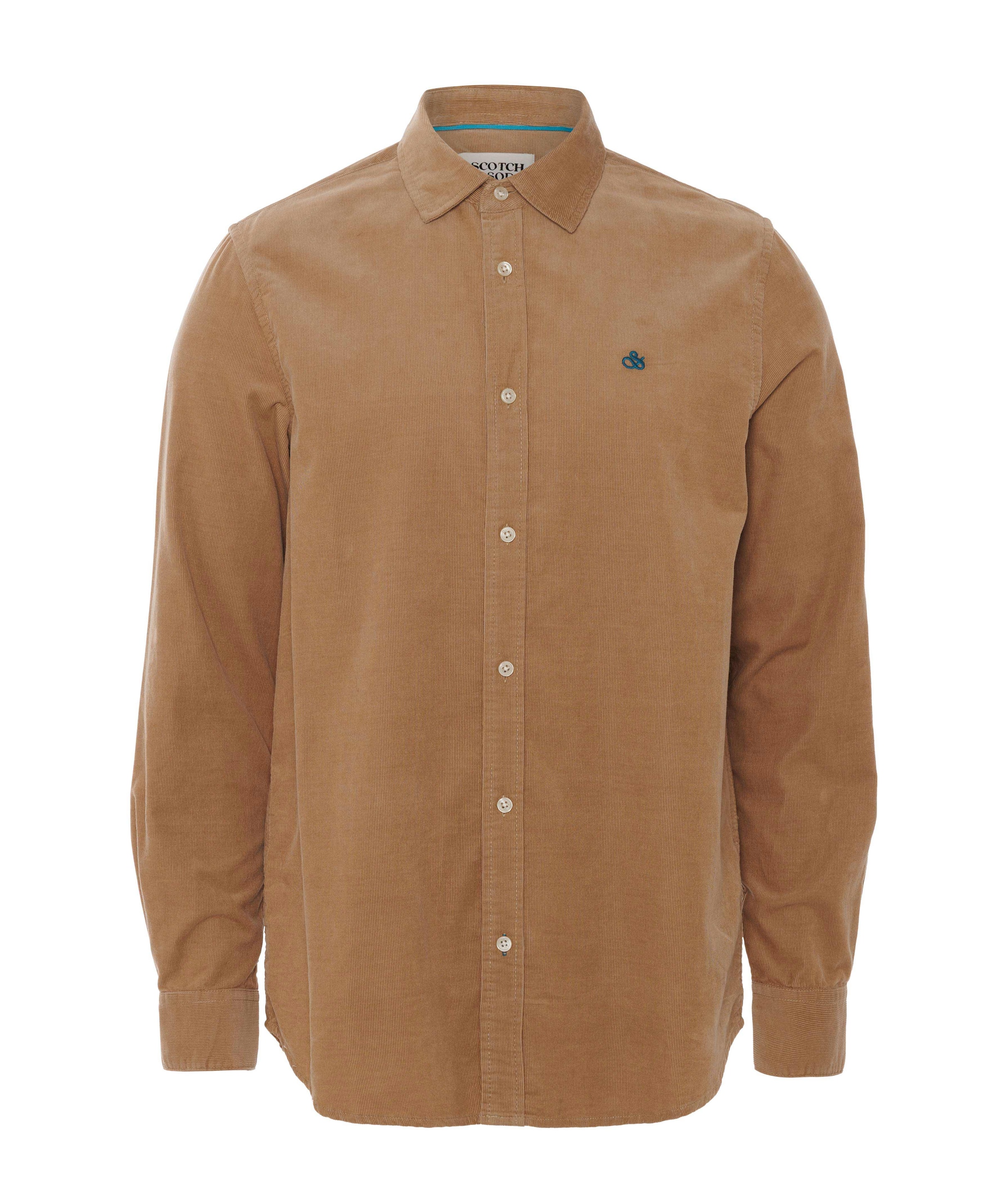 Heren overhemd lange mouw beige