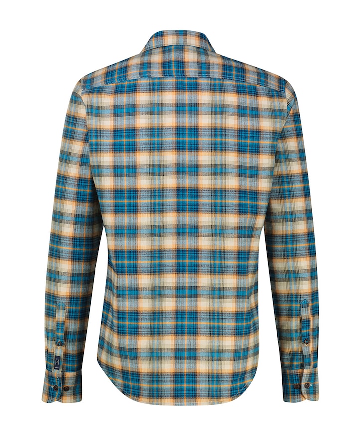 Heren overhemd lange mouw blauw